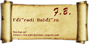 Füredi Balázs névjegykártya